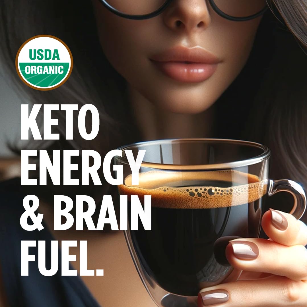 VitaCup Organic Genius Keto Coffee Pods single-serve pod beside a steaming cup