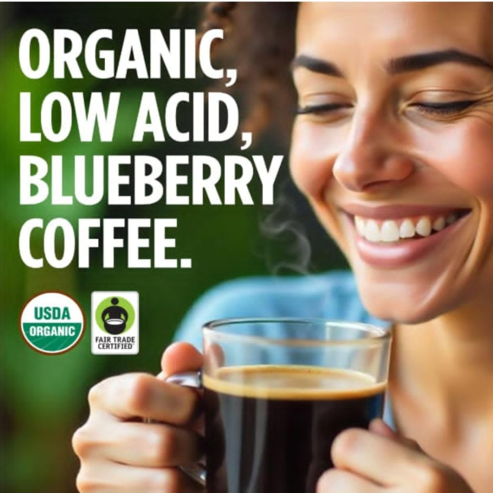 VitaCup Perfect Blueberry pods label close-up emphasizing clean, low-acid flavor profile