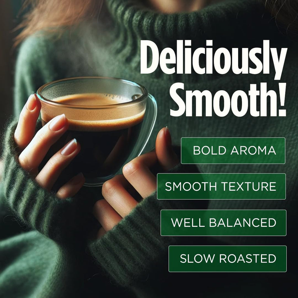 VitaCup Perfect Low Acid Ground Coffee label emphasizing USDA Organic and Mycotoxin Free certifications