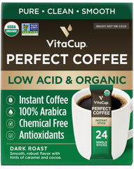 VitaCup low-acid coffee packets in convenient sachets for a smooth brew
