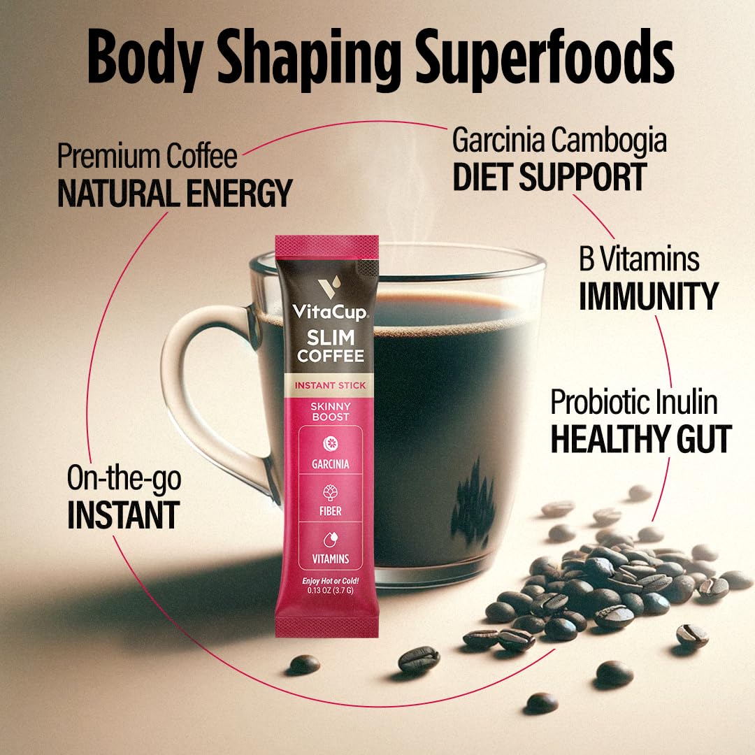 VitaCup Slim includes artichoke inulin fiber for a fiber-boosted coffee experience.