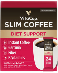 VitaCup Slim packaging front shows premium Arabica for daily ritual