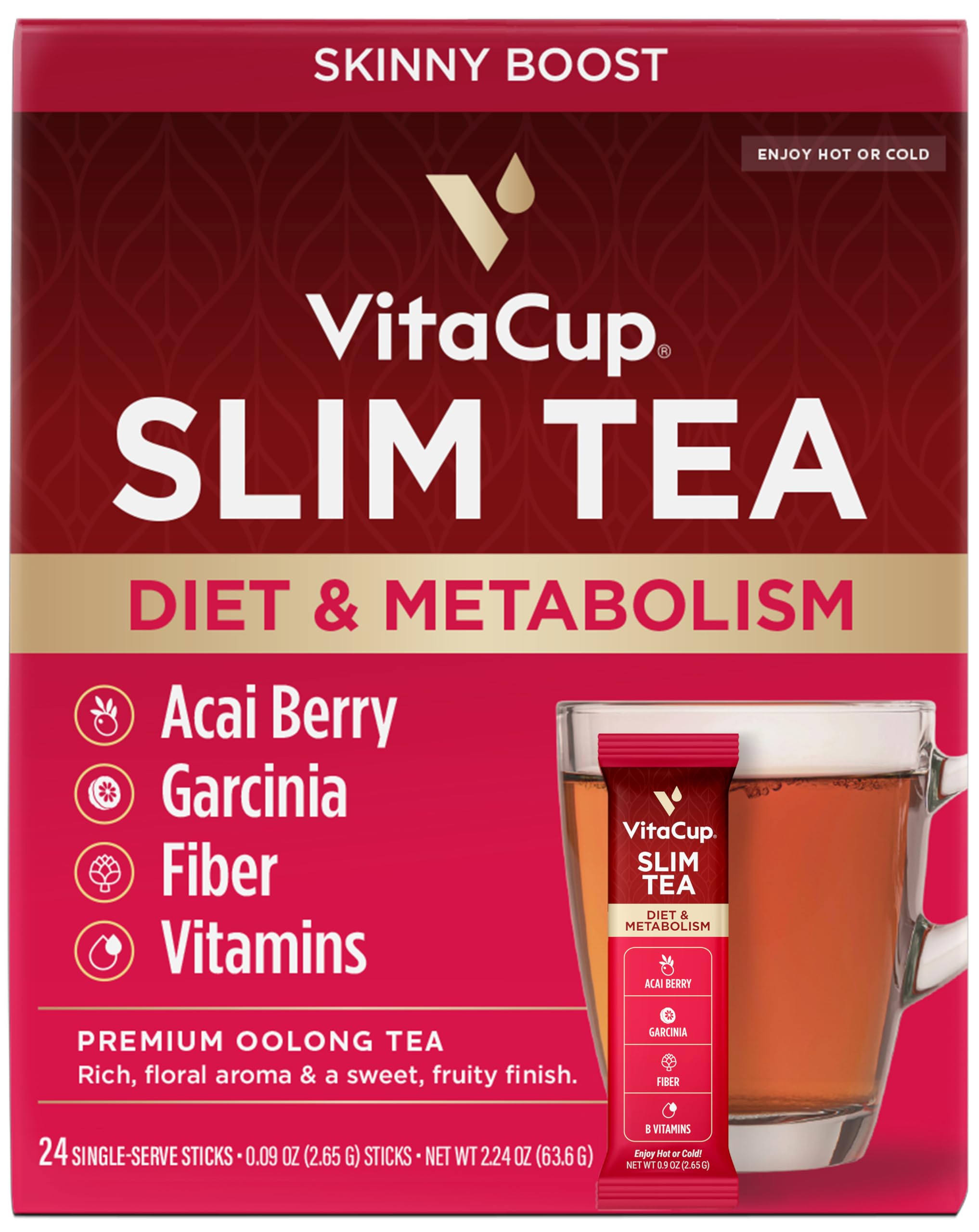 VitaCup Slim instant tea stick packaging for on-the-go diet support.