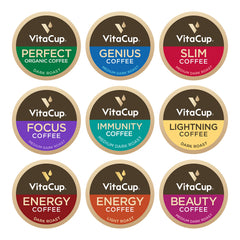 VitaCup Variety Sampler Pack 40ct pods offering vitamin-infused coffee options for daily energy.