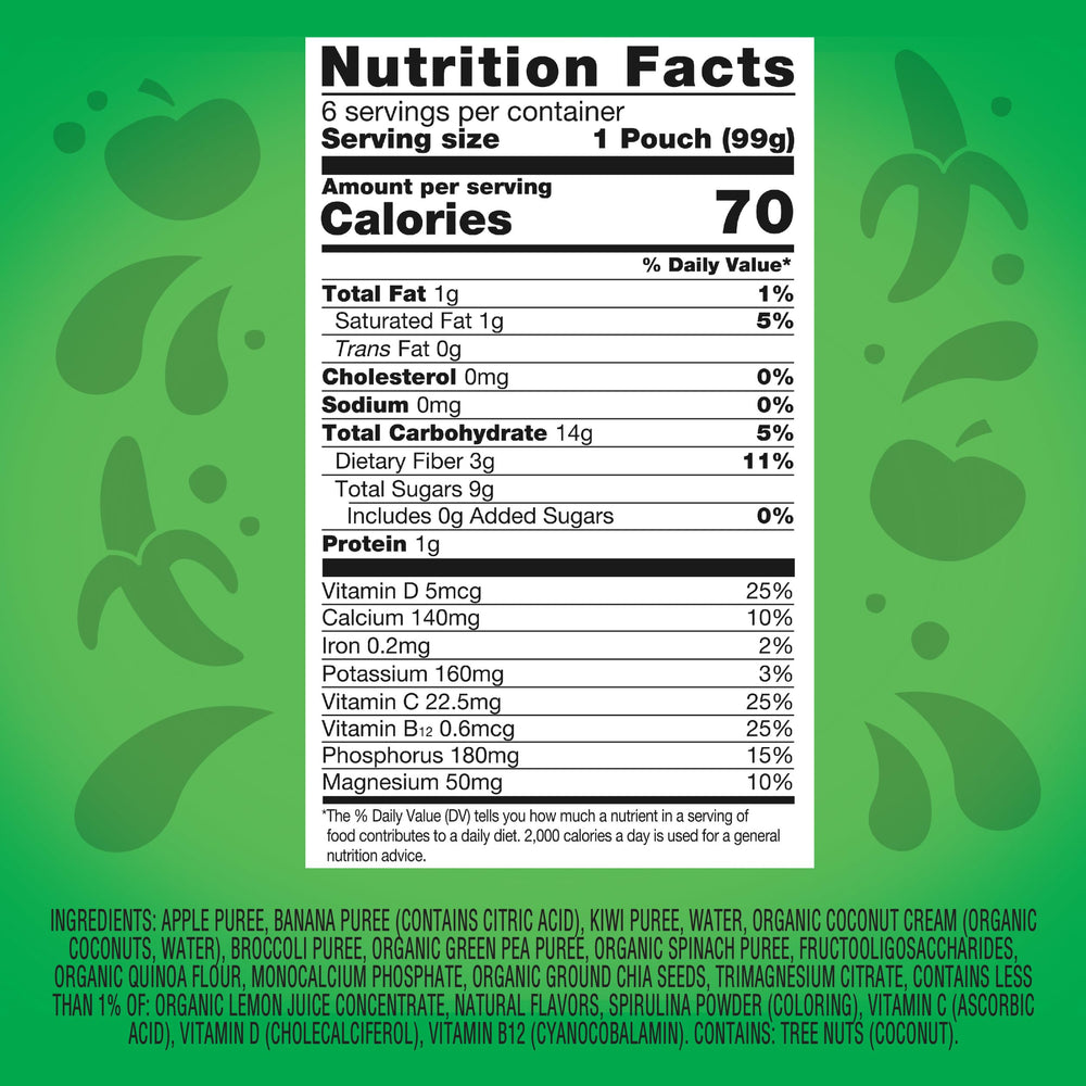 Vitafusion smoothie pouch opened showing real fruit and greens for on-the-go fuel