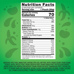 Vitafusion smoothie pouch opened showing real fruit and greens for on-the-go fuel