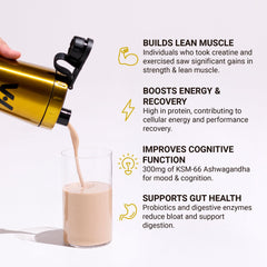 VitaHustle ONE Max Protein shaker ready to mix a creamy shake