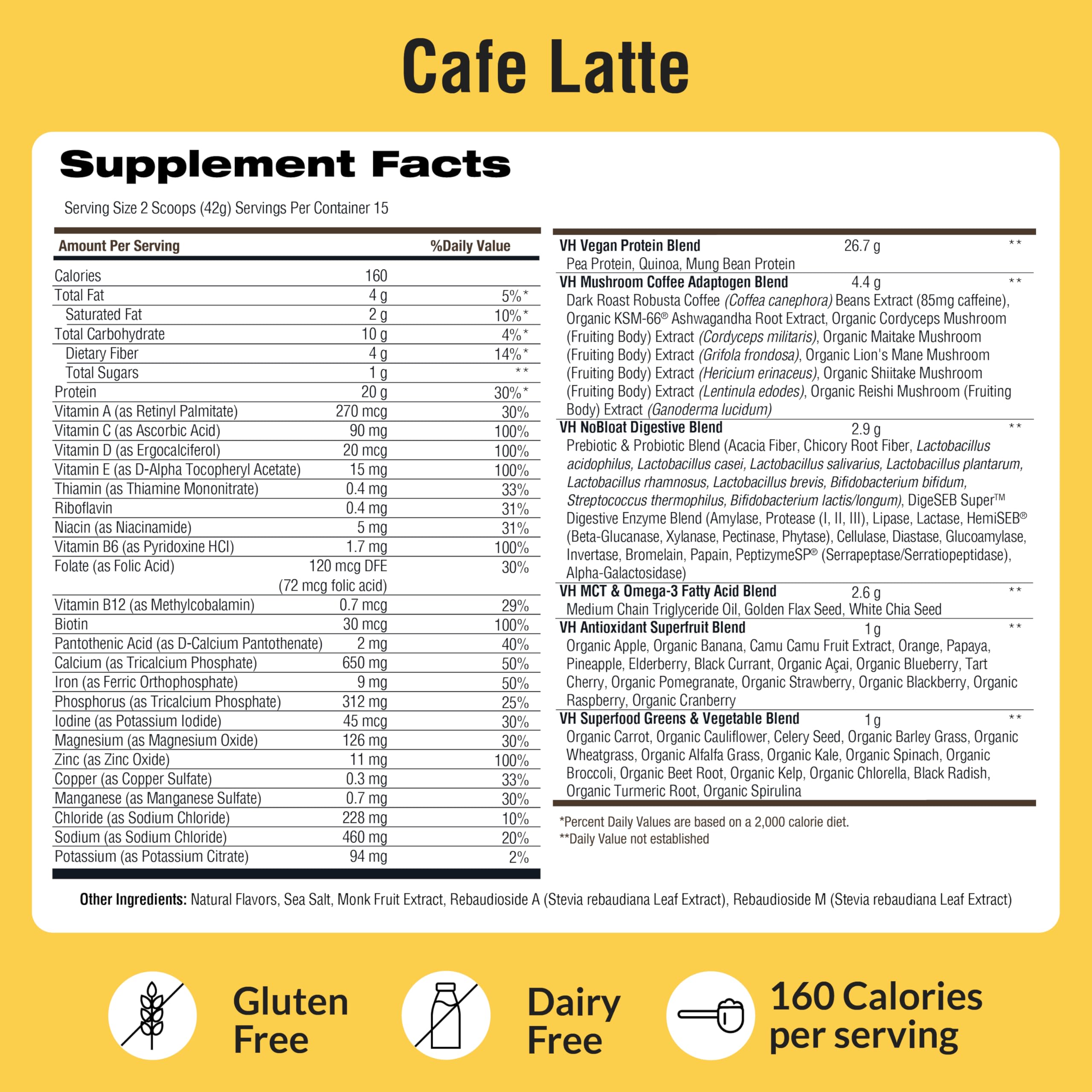VitaHustle ONE glass with milk, emphasizing protein boost
