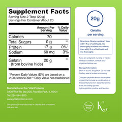 Vital Proteins Beef Gelatin Powder textured powder in jar ready for recipes
