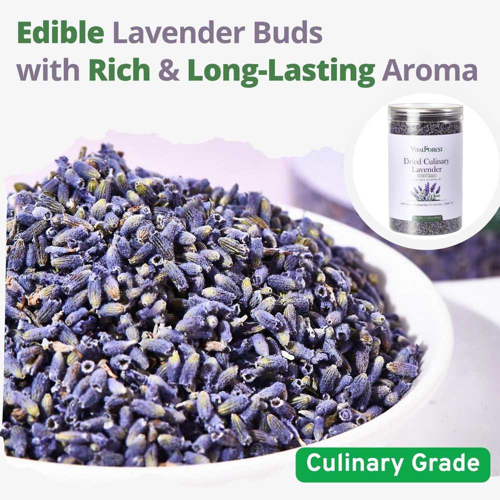 VitalForest lavender buds in a glass tea setup for fragrant infusions.