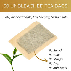VitalForest eco-conscious tea bags: unbleached and dye-free for pure flavor.