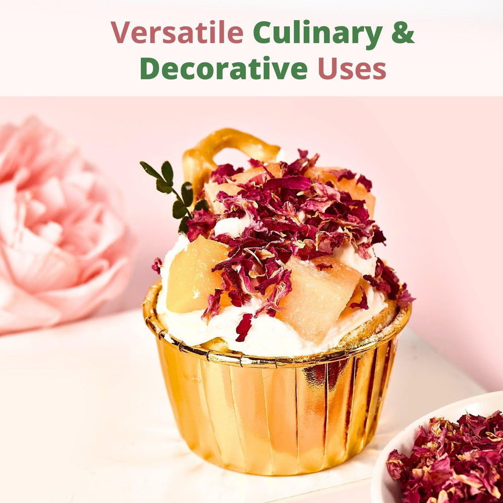 VitalForest edible rose petals displayed in dining setup