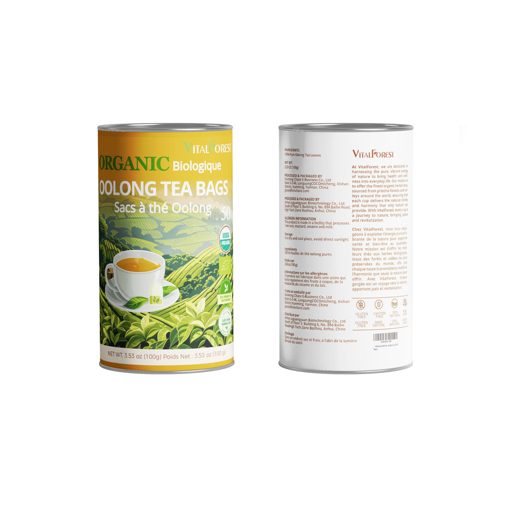 VitalForest gift-ready canister: elegant packaging ideal for tea lovers.