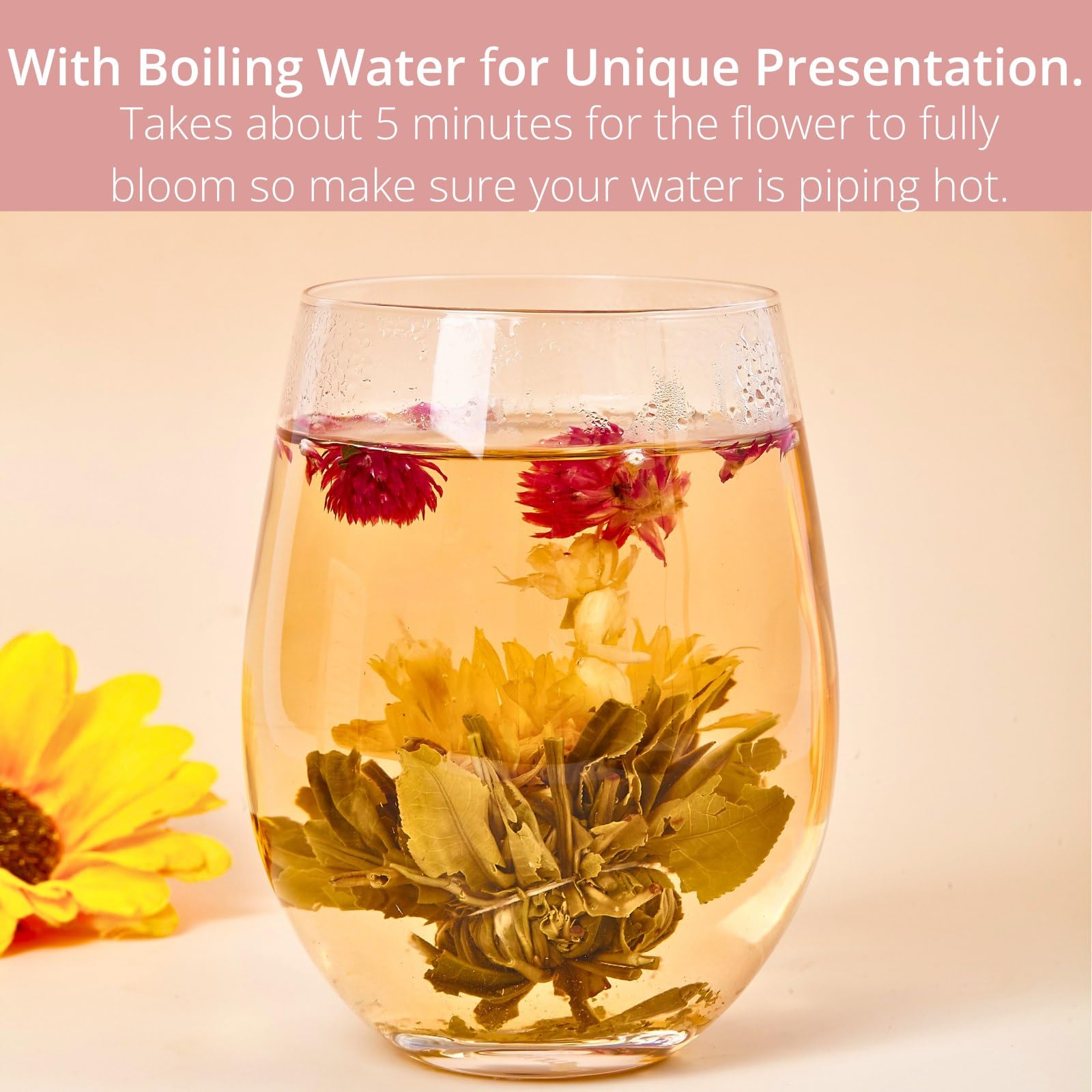 VitalForest mild green tea with flowers offers gentle flavor.