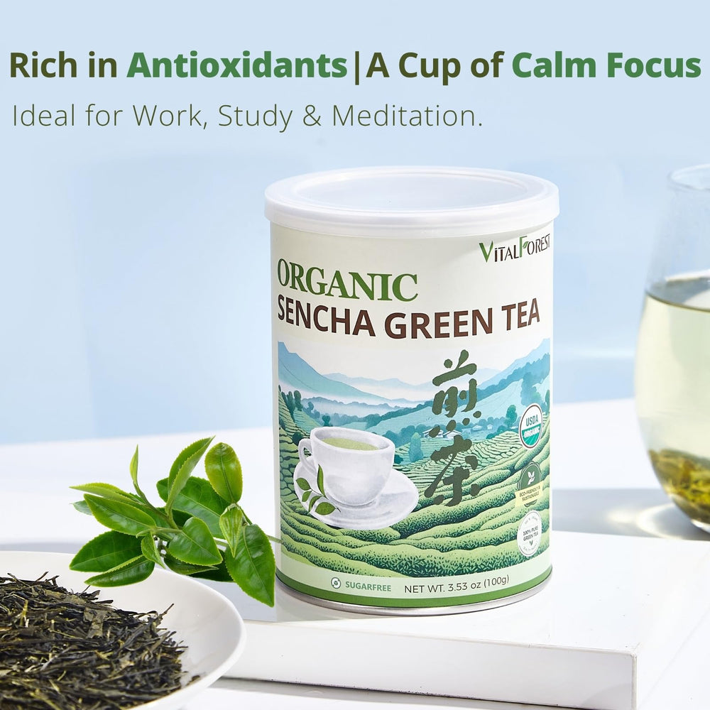 VitalForest USDA Organic label suggests clean, additive-free tea for daily use