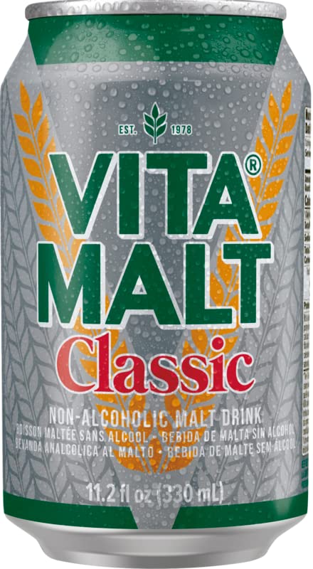 Vitamalt Classic can side, showing can design and branding