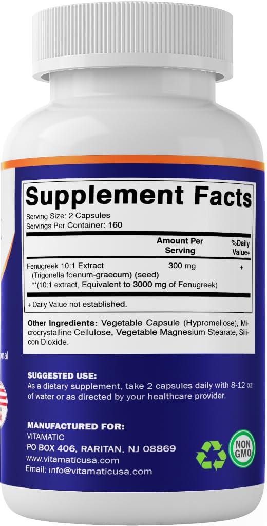 Vitamatic Fenugreek Capsules packaging for everyday routine use
