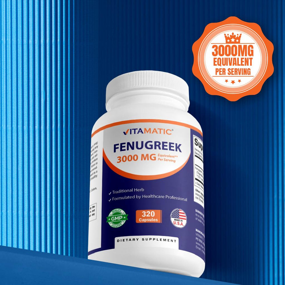 Vitamatic Fenugreek Capsules USA-made in an FDA-registered facility