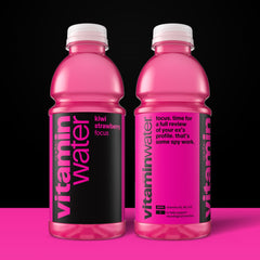 Vitaminwater Focus Kiwi Strawberry bottle-pour captures a crisp, energizing moment on the go