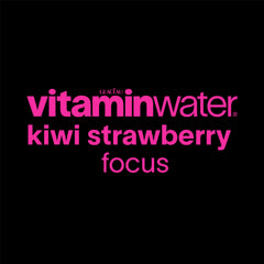 Vitaminwater Focus Kiwi Strawberry label-front highlights electrolytes and fruity flavor profile
