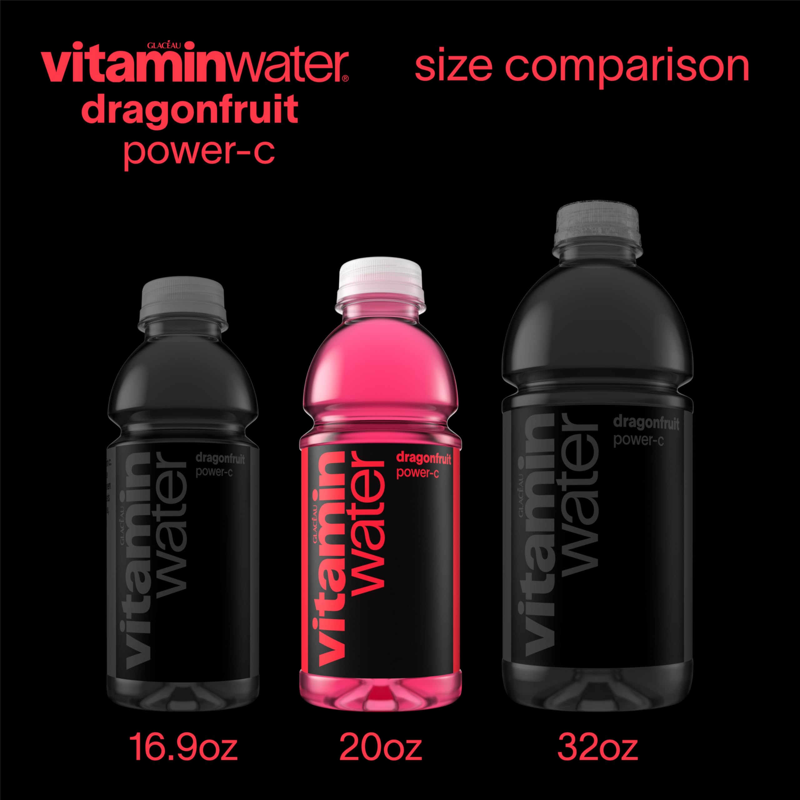 Vitaminwater Power-C Dragonfruit glass reveal during travel or commute.