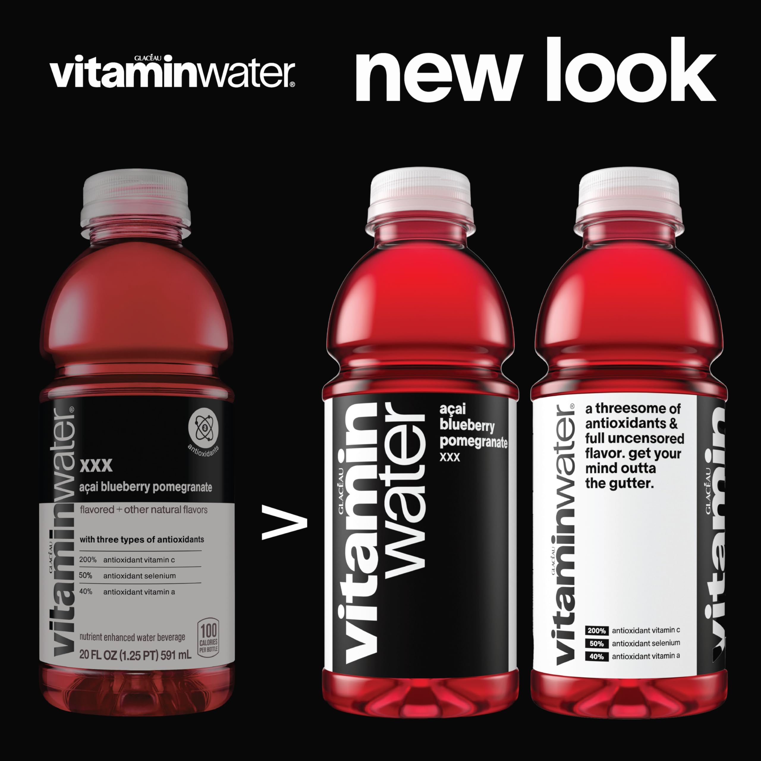 Vitaminwater Refresh Tropical Mango pour captures quick hydration.