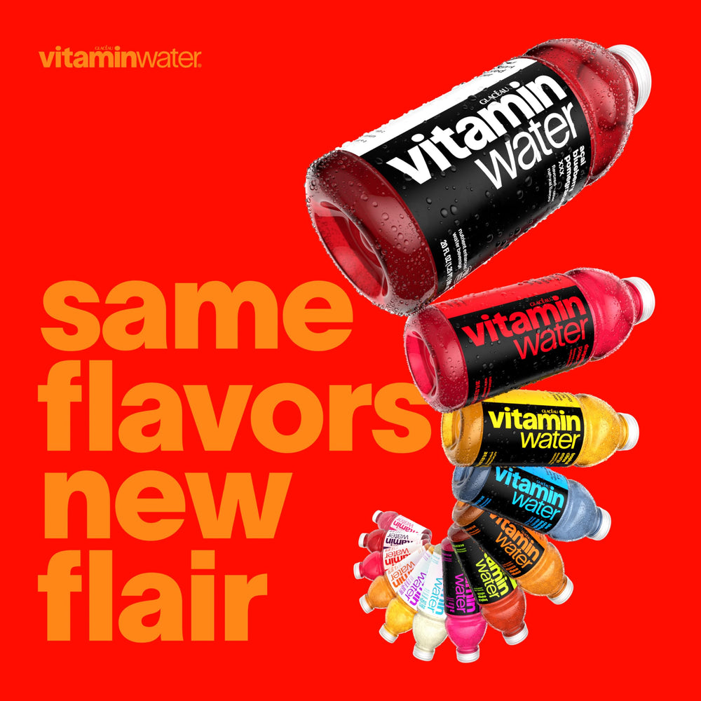 Vitaminwater Rise Orange ingredients show vitamin C and B vitamins; no artificial flavors