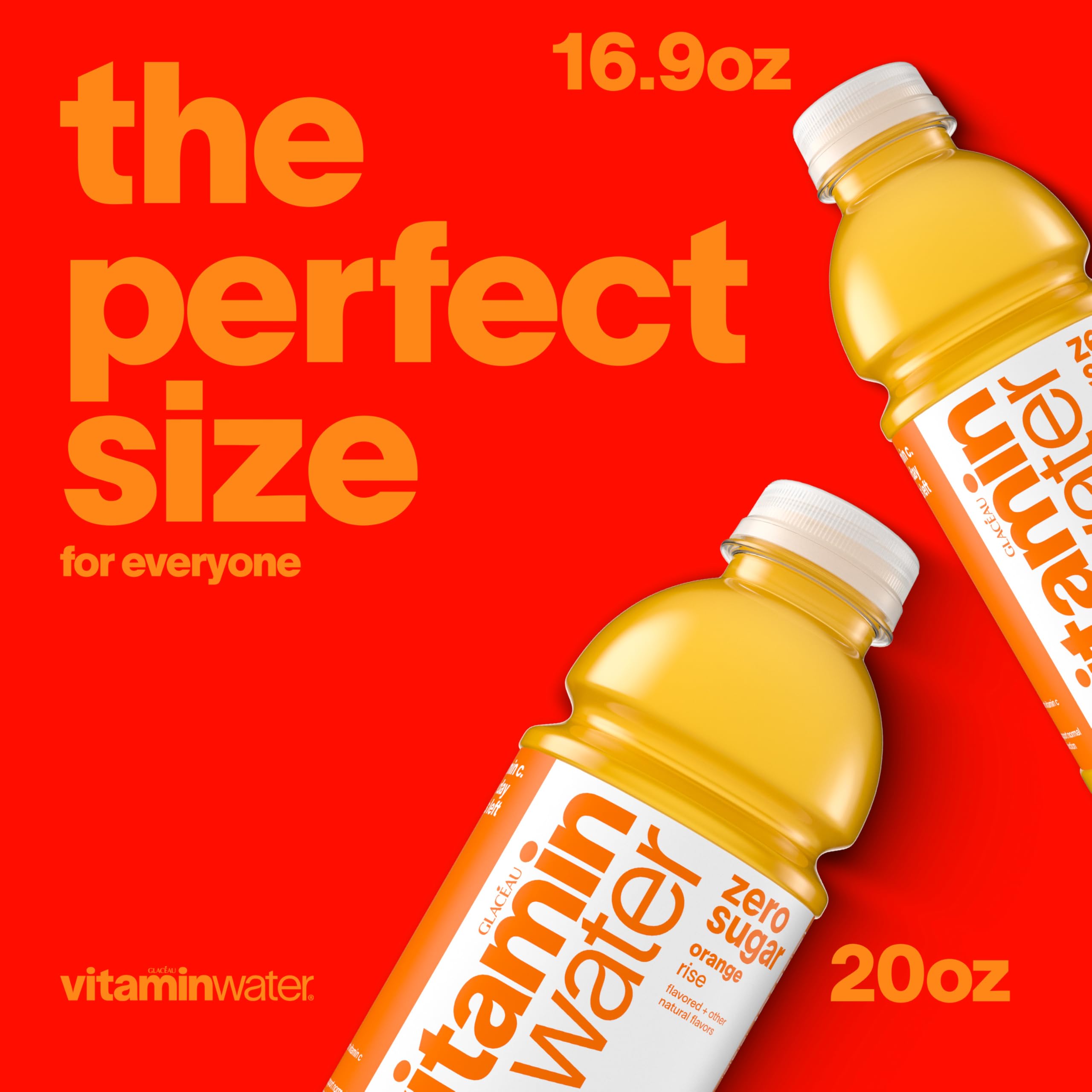 Vitaminwater Rise Orange 12-pack on a shelf