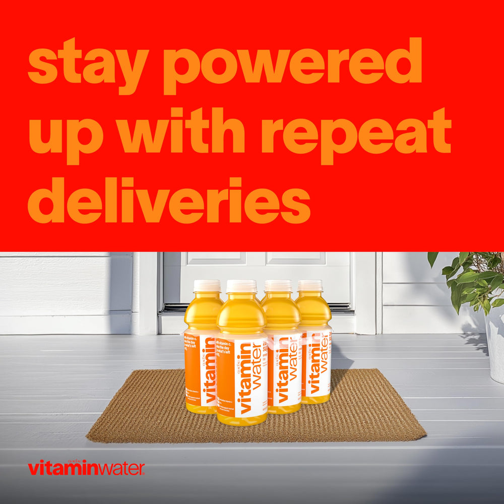 Vitaminwater Rise Orange on ice for a quick citrus pick-me-up