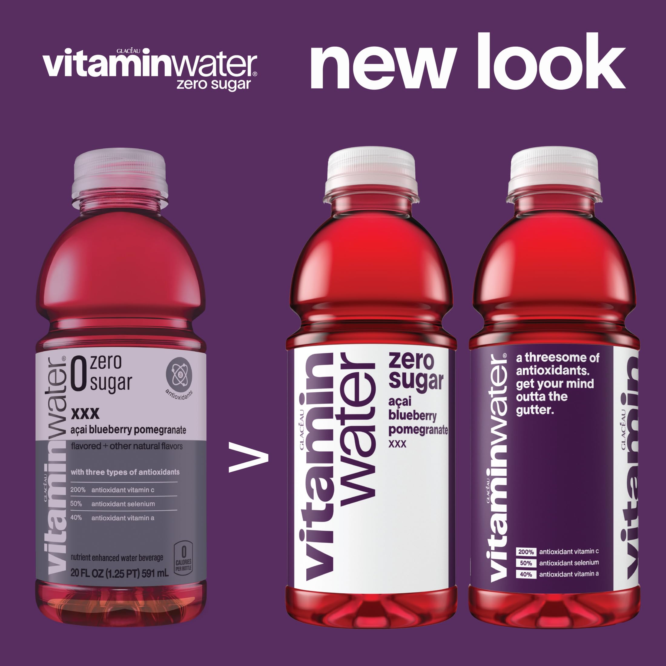 12-pack Vitaminwater Shine display on store shelf with bright packaging