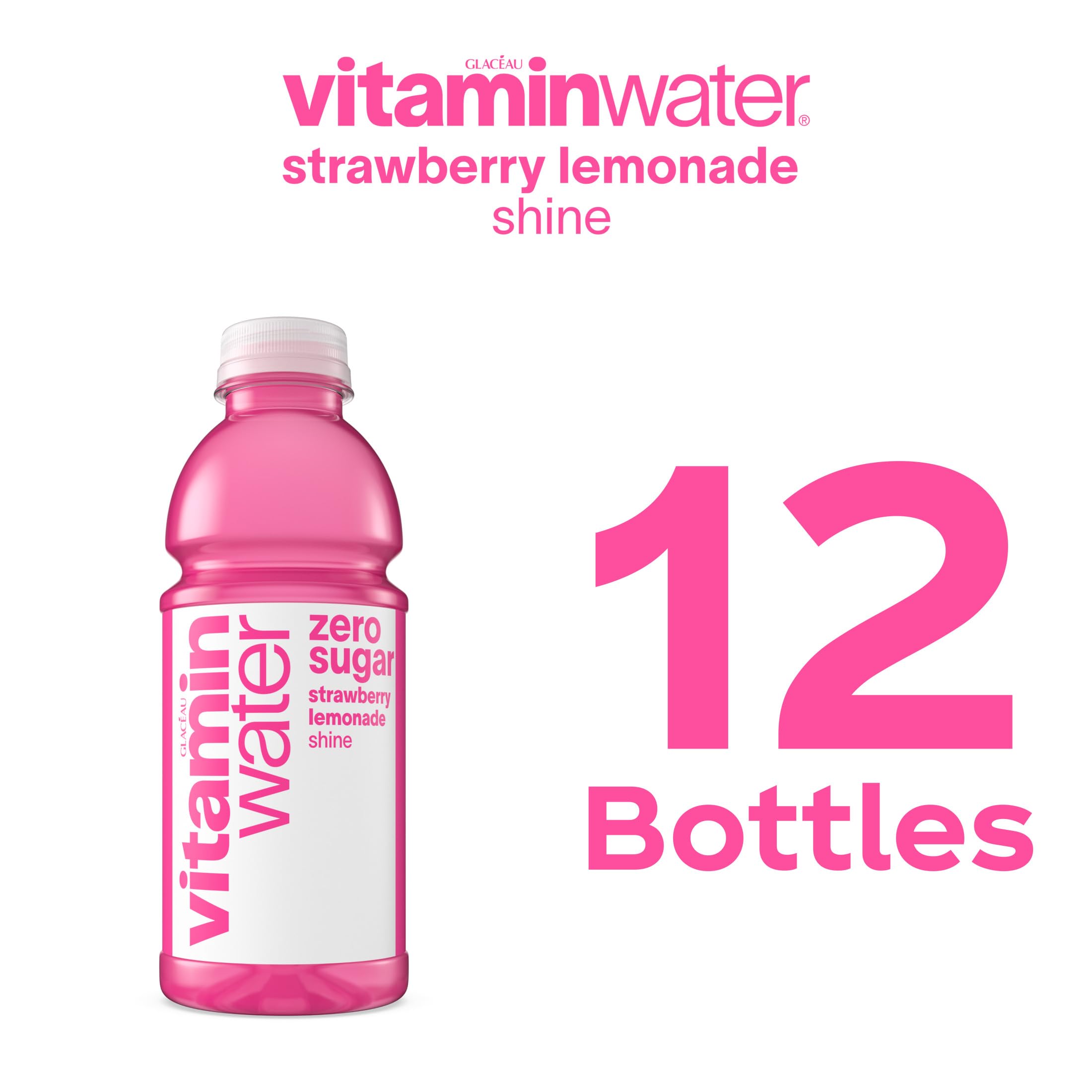 Vitaminwater Shine bottle beside a glass, ready for on-the-go hydration