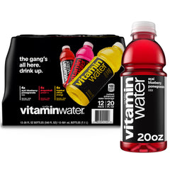 Vitaminwater variety pack bottles show a range of flavors for everyday hydration.