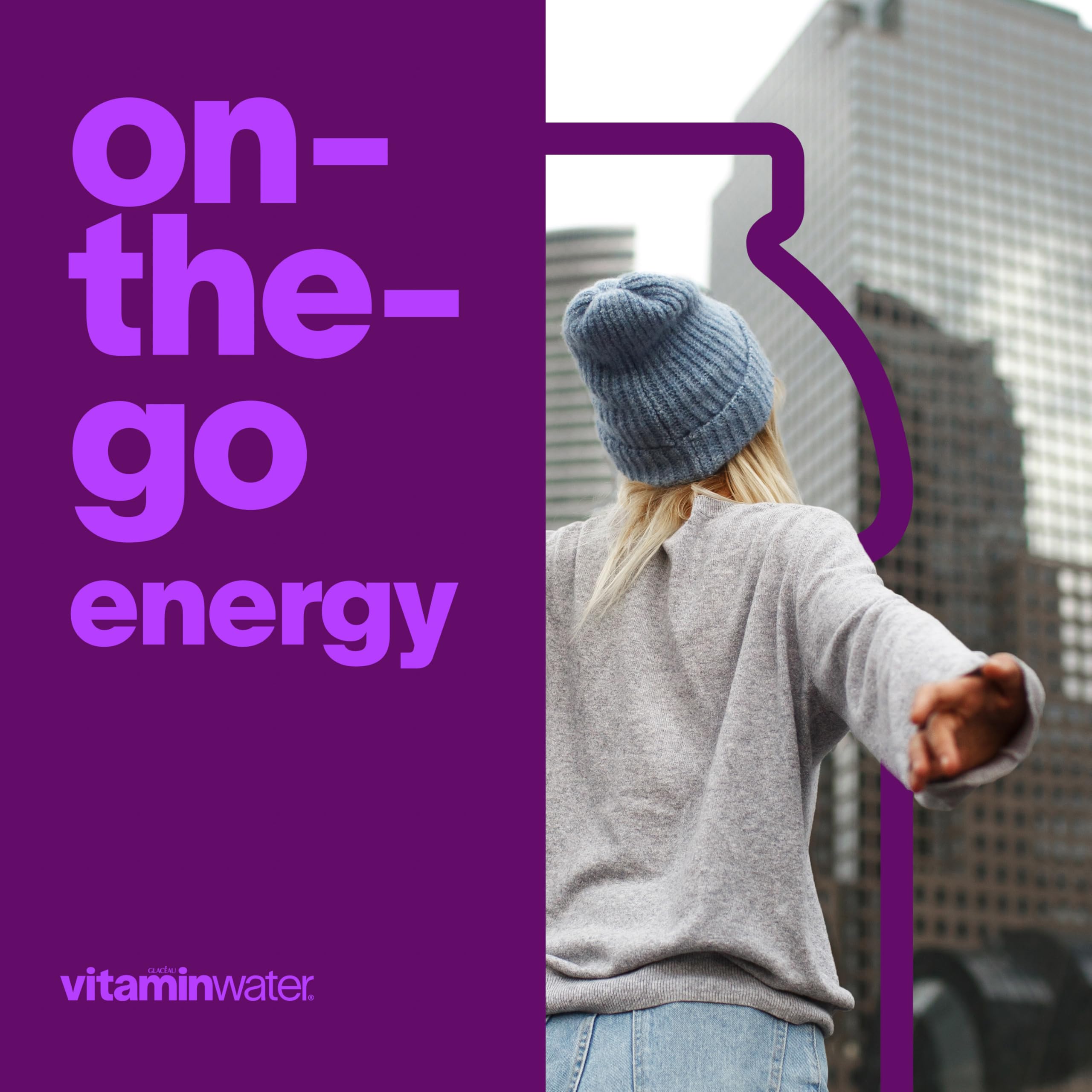 Vitaminwater XXX Acai-Blueberry-Pomegranate 12-pack shot showing convenient zero sugar option