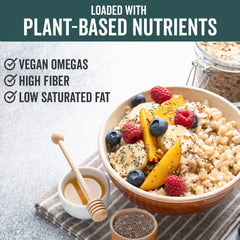 Viva Naturals chia seeds in a smoothie for omega-3 boost.