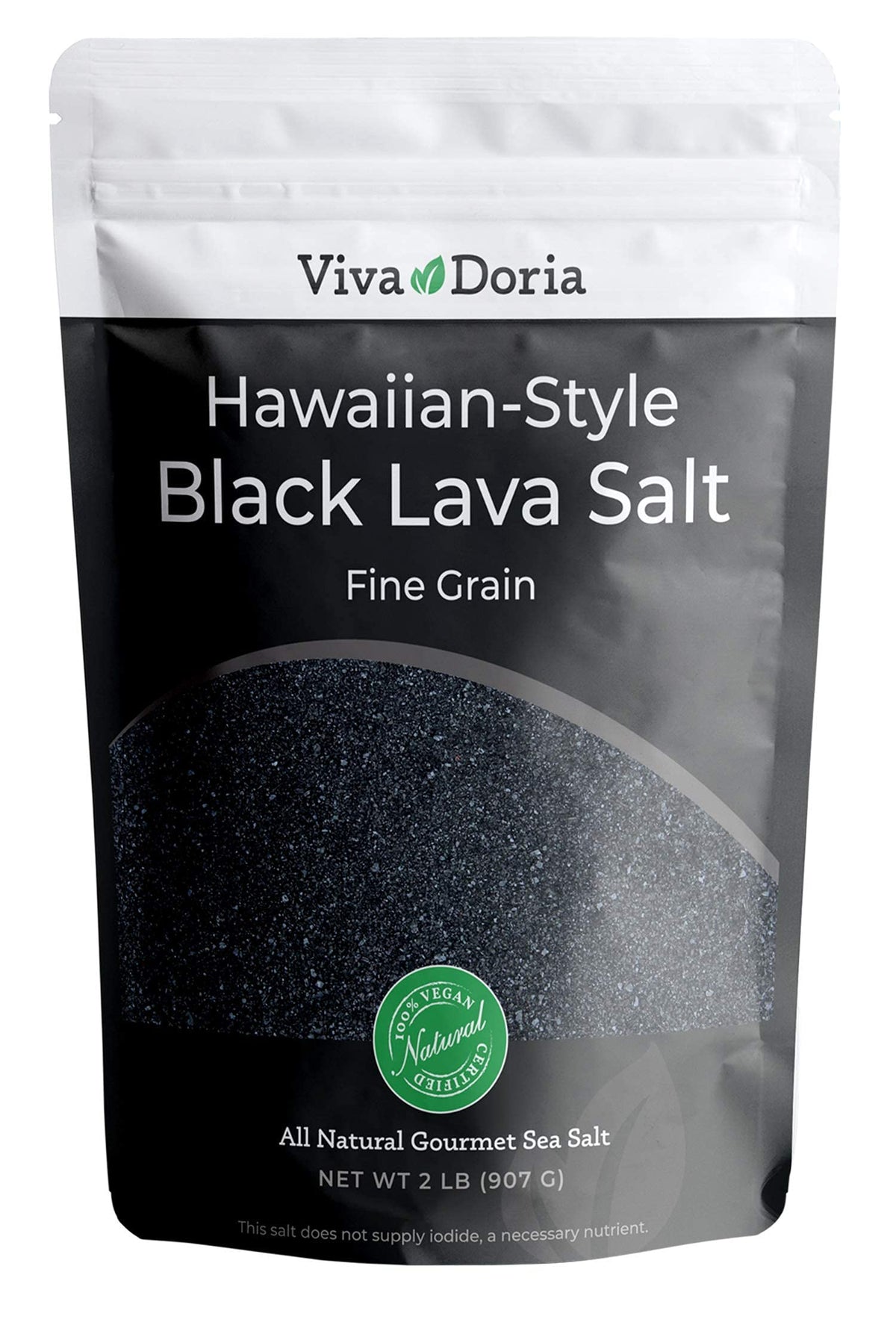 Viva Doria Hawaiian Black Lava Sea Salt crystals add smoky depth to dishes.