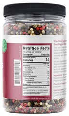 Viva Doria Rainbow Blend peppercorns ready for grinder use, delivering fresh, multi-note flavor.