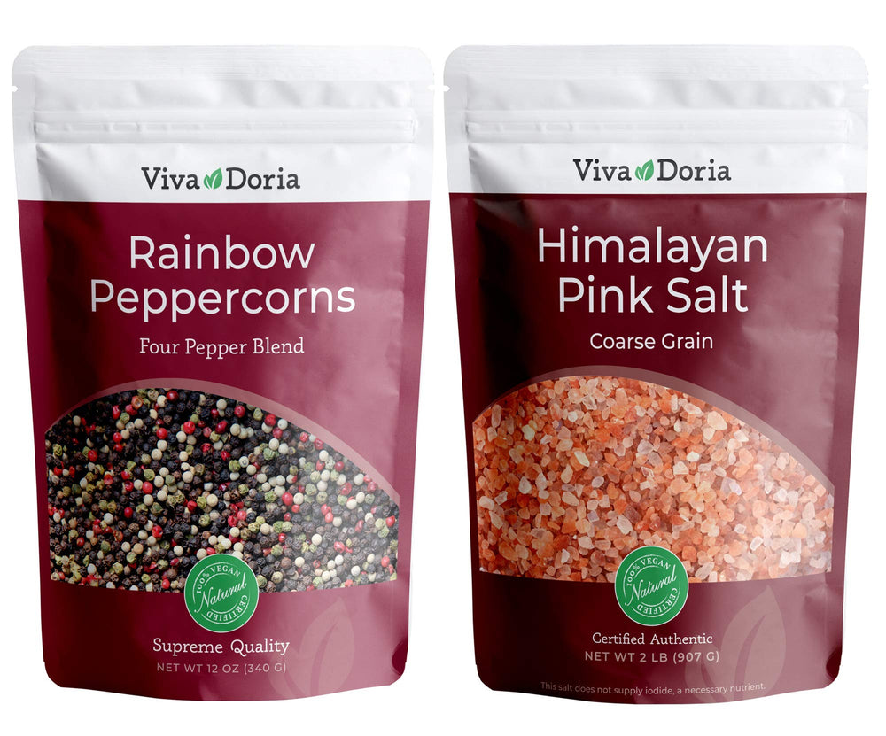 Viva Doria Rainbow Peppercorns bundle for bright, fresh-ground flavor on meals.