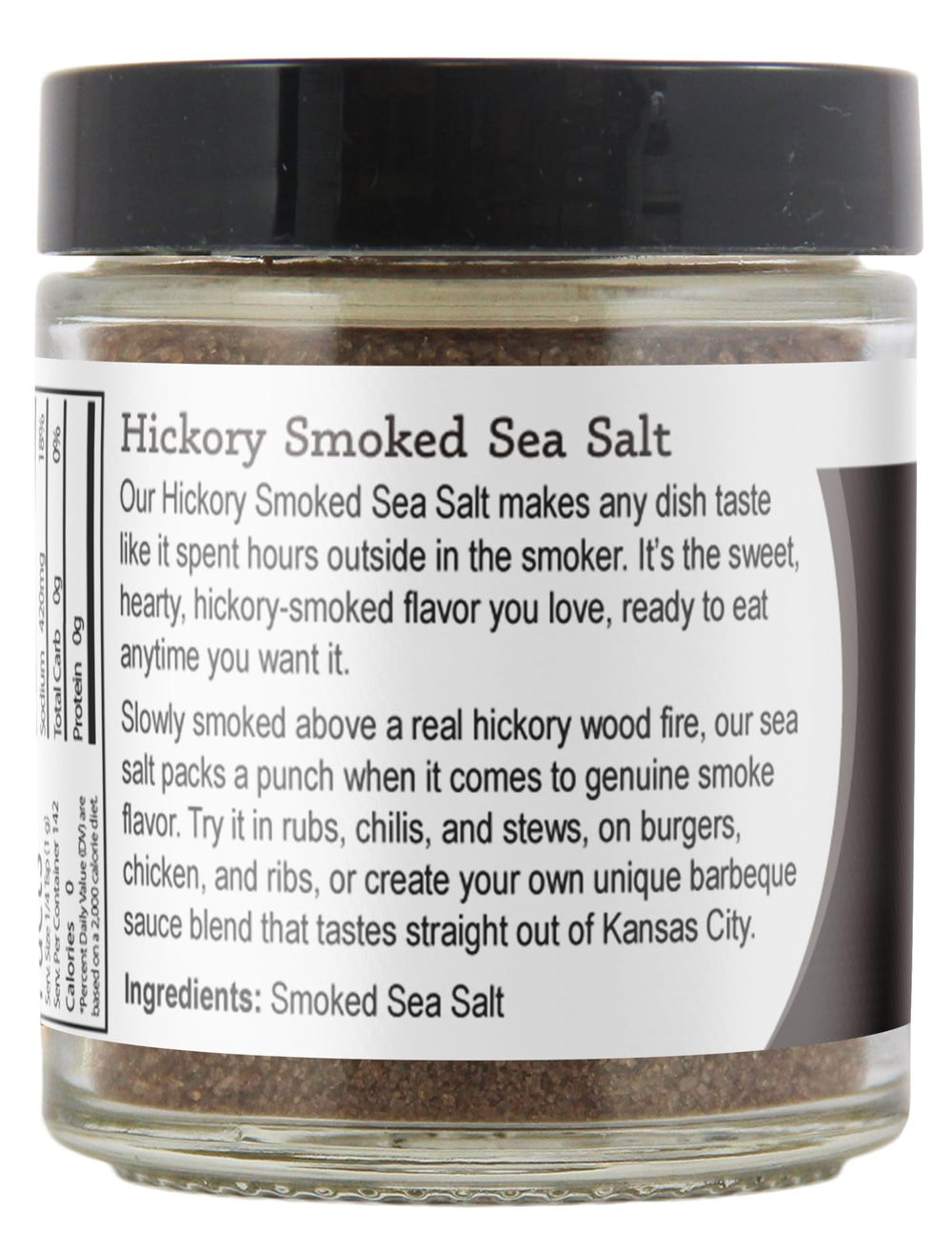 Reclosable Viva Doria glass jar with salt for convenient seasoning in the kitchen.