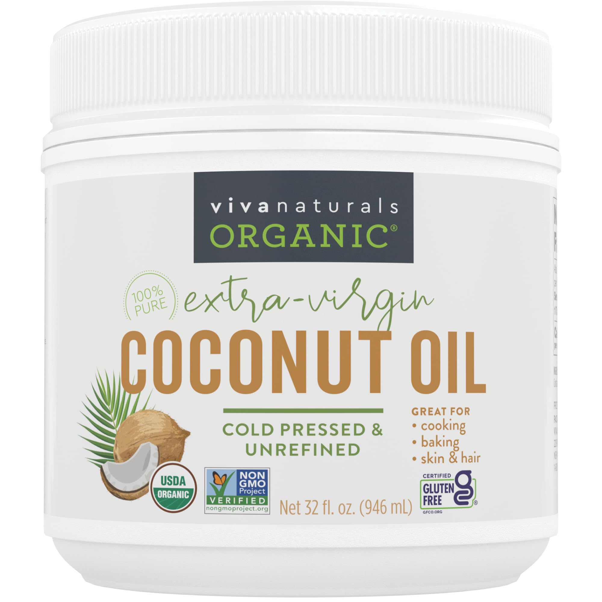 Viva Naturals Coconut Oil bottle pour for versatile cooking and flavor
