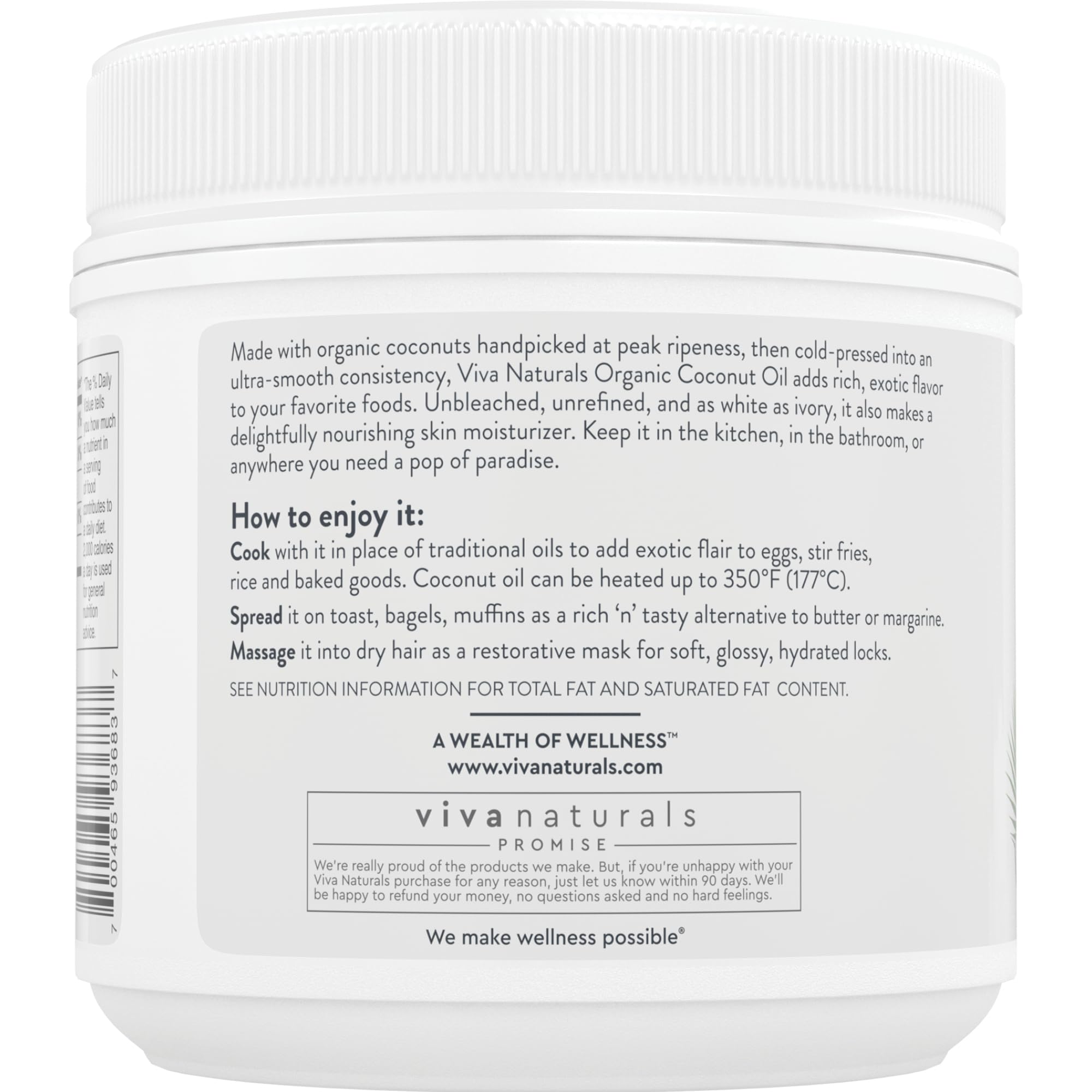 Viva Naturals Coconut Oil close-up of the coconut fruit showing natural origin