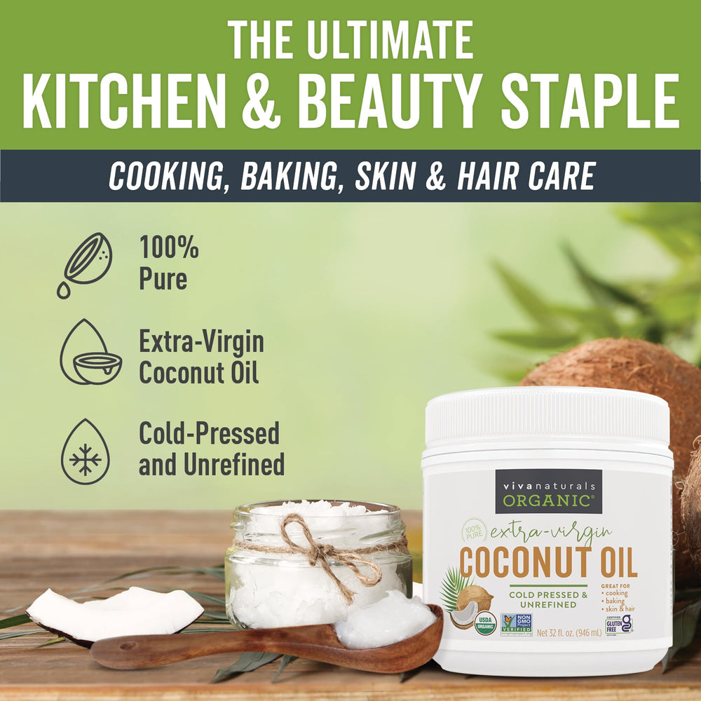 Viva Naturals Coconut Oil applied to hair for hydration and scalp nourishment