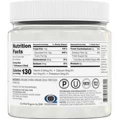 Viva Naturals coconut oil label closeup shows USDA Organic certification