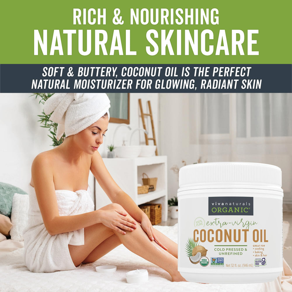 Viva Naturals Coconut Oil as skin moisturizer for soft, hydrated skin