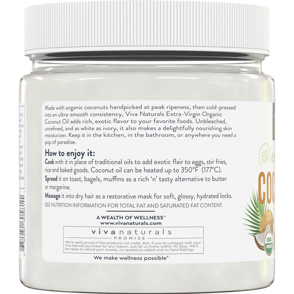 Viva Naturals coconut oil USDA seal closeup highlights organic and non-GMO status