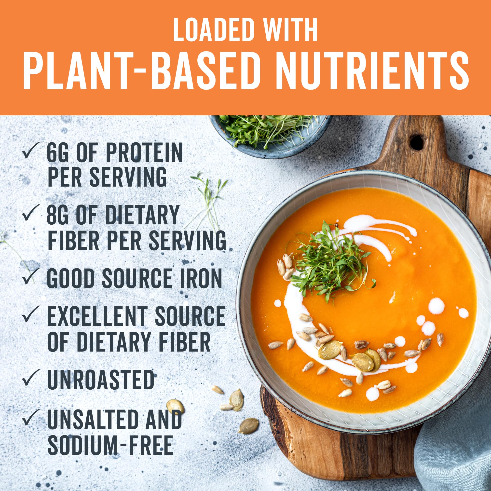 Viva Naturals pumpkin seeds unsalted, a clean, versatile crunch.