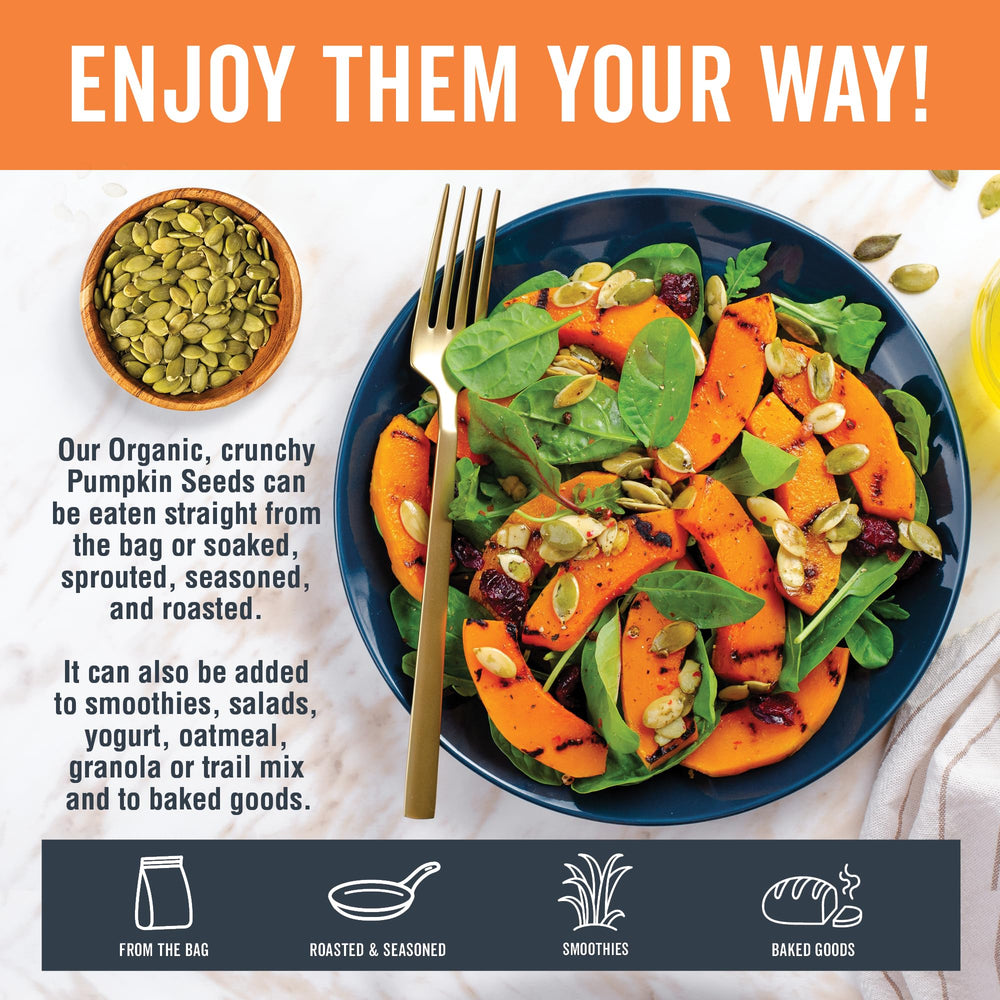 Viva Naturals pumpkin seeds in yogurt, a protein-rich topping.