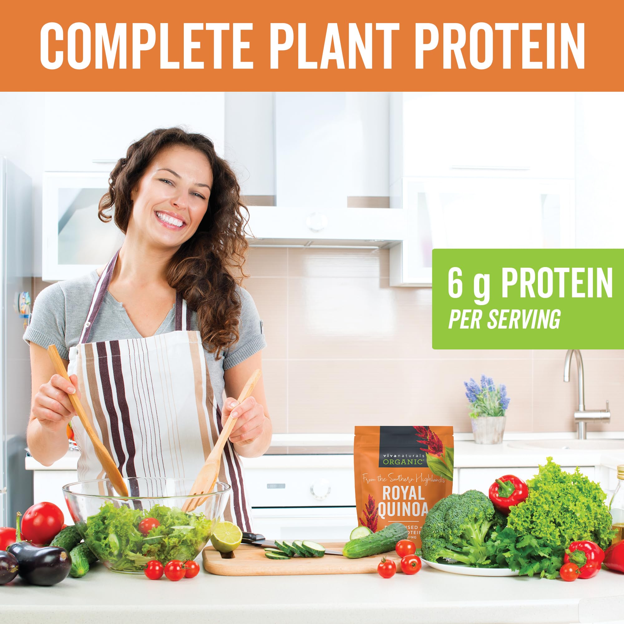 Viva Naturals quinoa with Non-GMO badge, trusted quality