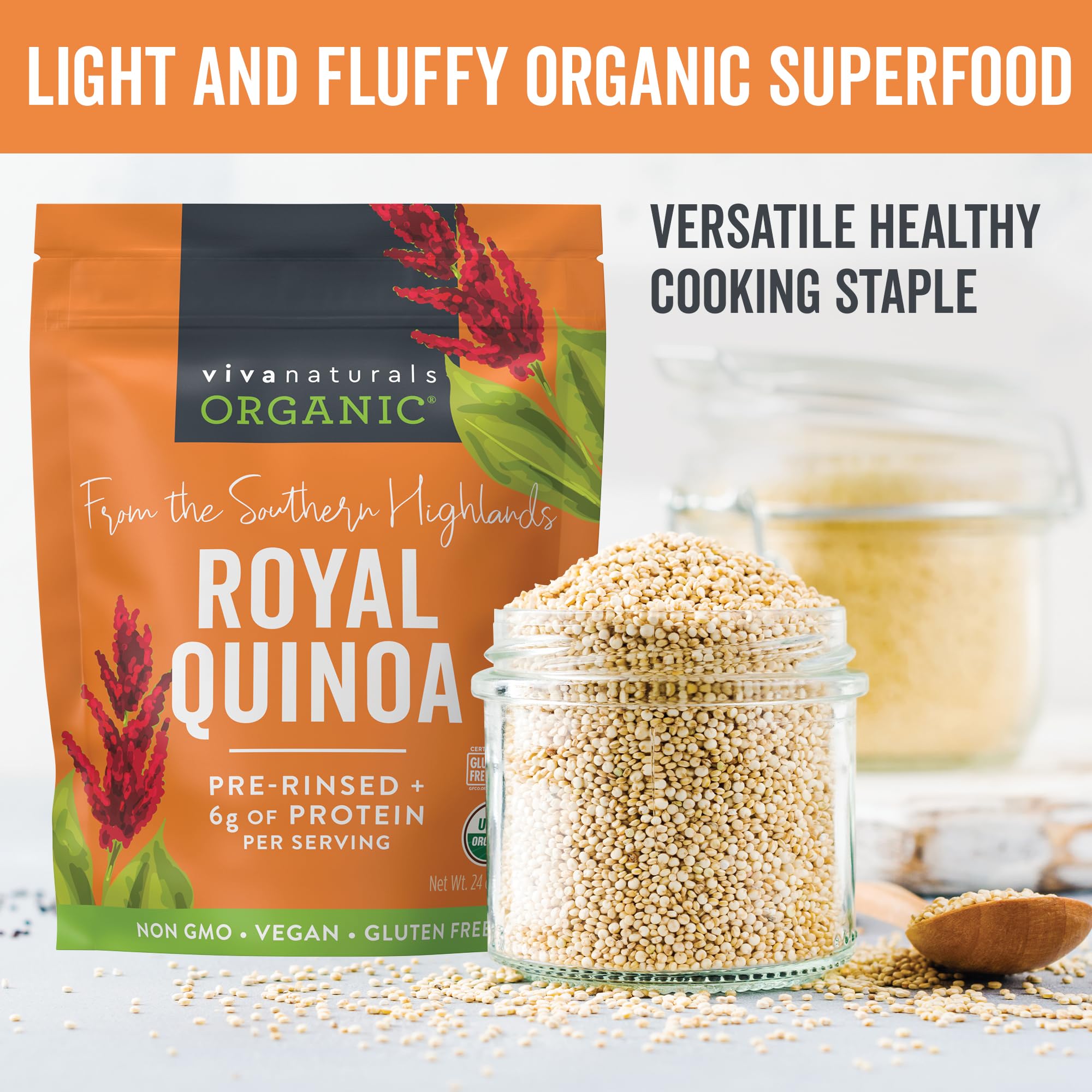 Viva Naturals quinoa from the Southern Highlands, authentic Andean origin.
