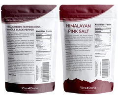 Viva Doria Himalayan Pink Salt coarse bag close-up with pink hue.