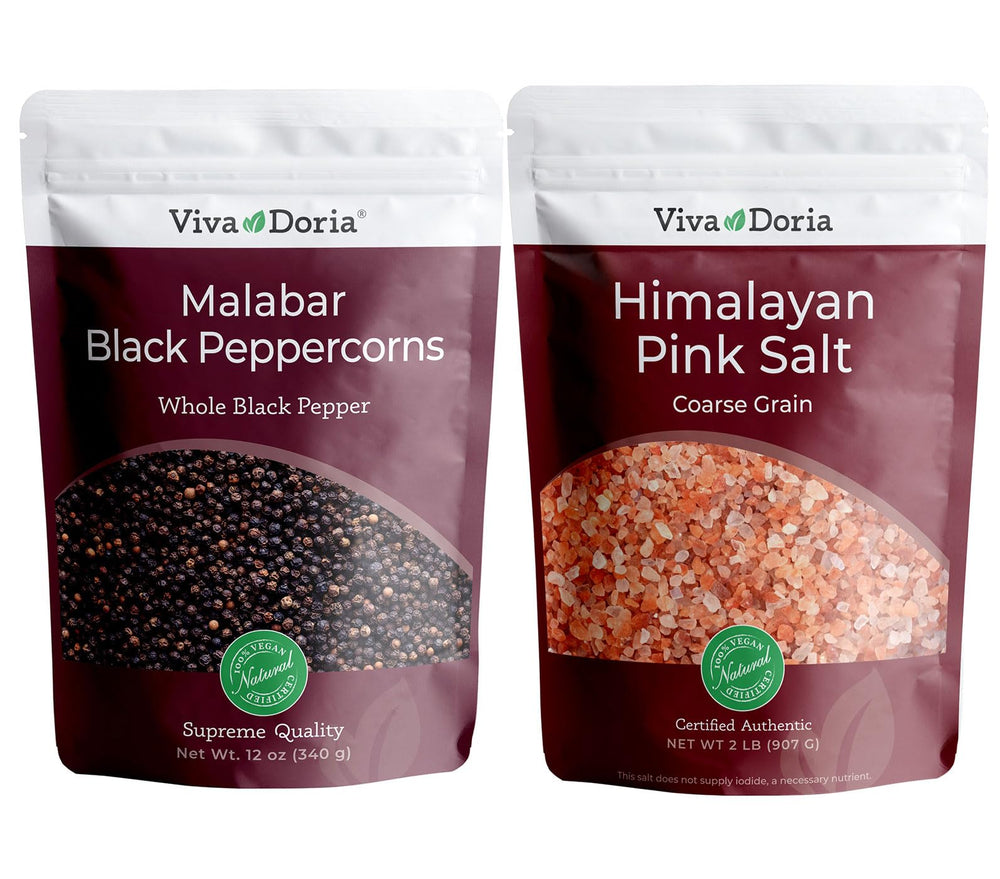 Viva Doria Himalayan pink salt crystals for finishing dishes.